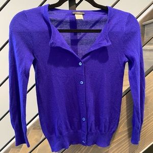 JCREW 100% cashmere indigo cardigan